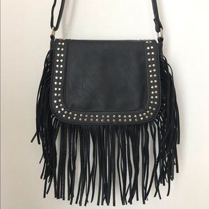 NEW KissMeCouture Black Fringe Bag